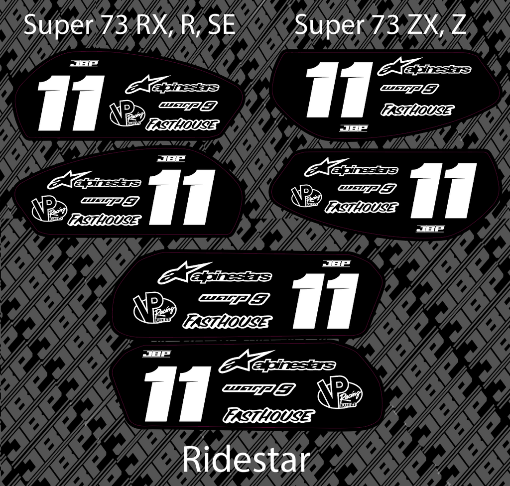 Super 73/Ridestar Battery Decals